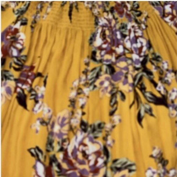 Oddi OFF SHOULDER SMOCKED WOVEN TOP 3/4 Bell Sleeve Blouse Women’s Size Large - Picture 4 of 7